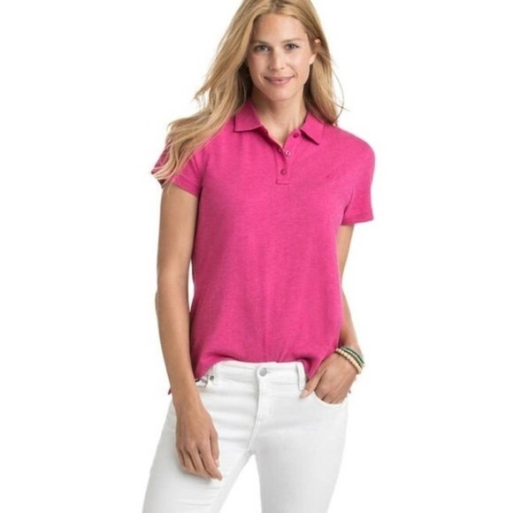 Vineyard Vines Women's Relaxed Every Day Polo T-Shirt Top Pink Size Medium - Picture 5 of 5